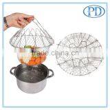 Instant Essential and Flexible Kitchen Basket Foldable Steam Rinse Strain