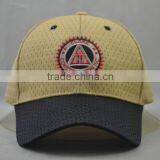 Professional Custom 6 Plate / 100% Polyester/embroidery Trademark/gray and Dark Blue Baseball Cap
