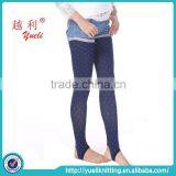 2015 Young Girls Blue Sexy Small White Dots Pattern Trample Feet Pantyhose