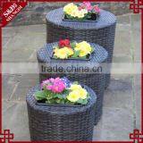 S&D China Products Large Size pe Ratatn Round Garden Decoration Black Wicker Garden Pots and Planters thumbnail-2