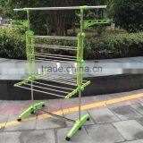 High Quality Foldable Rolling 6-Wheels Clothes Laundry Drying Rack,Stainless Steel Hanging Rods thumbnail-5