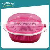 Custom Color Kitchen Vegetable Fruit Wash Strainer Oval Plastic Colander With Lid thumbnail-2