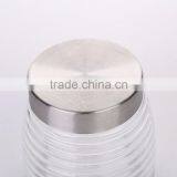 Set 3 Clear Coned Shape Threaded Glass Storage Canister Jars With Metal Lid thumbnail-2