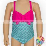 2017 Summer New Baby Girl Clothes Hot Pink Bowknot One Piece Baby Swimsuit thumbnail-2