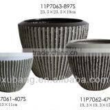 Sandstone Round Large Flower Pots Bronze Finish Flower Container thumbnail-2