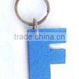 New Products Wholesale Blue Alphabet Letter F Shaped Key Ring Promotion Gift Polyester Felt Fancy Keychain Made in China thumbnail-1