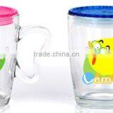 Hot Deals Cartoon Pattern Glass Mug With Lids thumbnail-1