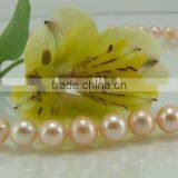 Natural 8-9mm Pink Freshwater Pearl Necklace With 14K Gold Clasp thumbnail-5