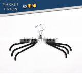 ABS Plastic Antiskid Velvet Hangers Flocking Clothes Hanger With Pulley for Women thumbnail-1