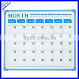 2013 square shaped monthly calandar printed white board with grid lines