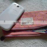 Cute Fashion Promotional Cotton Cosmetic Makeup Zipper Bags Wallets Canvas Wallet With Two Front Zipper Pouch thumbnail-5