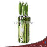 6pcs ABS Handle Color Printing Kitchen Knife Set With Block thumbnail-2