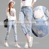 Latest Wholesale Ladies Jeans Top New Design Fashion Sexy Light Denim Jeans Pants Manufacturing China thumbnail-3