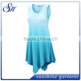 2017 Womens Sleeveless Boho Tie-Dye Ombre Tunic Tank Top thumbnail-2