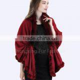 CX-B-P-69C Fox Fur Trim In Stock Multi Style Fashion Pashmina Cashmere Scarf thumbnail-2