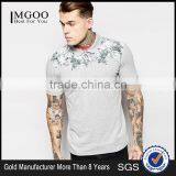 2016 New Brand Polo With Floral Yoke Print Short Sleeves Polo Shirt With Customized Logo Embroidery Shirt With Rib Collar thumbnail-1