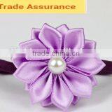 Pure Color Braid Elastic Headband Baby Girls Flower Shape Hairband Newborn Infant Shiny Beads Hair Accessories thumbnail-2