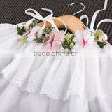 Children's 2017 Girls Flower Embroidery Long Sleeve White Shirt Lace Collar Little Girl Strapless Shirt Tank Top thumbnail-3