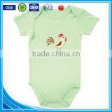 Unisex Applique Bird Summer Wear Short Sleeve Pattern Custom Made Infant Cotton Smocked Baby Romper for Wholesale thumbnail-1