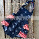NewBorn Baby Girls Rompers American Independance 4th of July Clothing Infant Striped Polk Dots Romper thumbnail-1