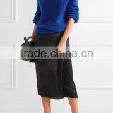 High Quality Royal Blue Knitted Wool Cashmere Sweater Women's thumbnail-4