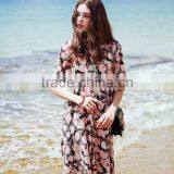 2017 New Arrived County Style Design Printing Casual Loose Dress Thin Dresses Middle Sleeve Beach Woman Dresses thumbnail-3