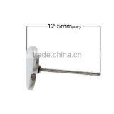 Stainless Steel Earring Findings Ear Studs Studs Heart Silver Tone 8.0mm x 8.0mm thumbnail-2