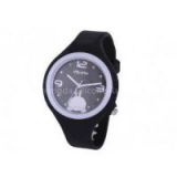Black Silicone Jelly Watch Large Face Watch with Silicone Jelly Link Band for Boy and Man