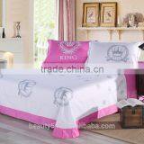 Hotel Textile Cotton Sheet Italian Sateen Color Block Bedding Sheet Sets thumbnail-3