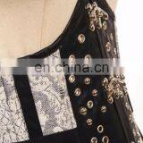 Steampunk Brocade Underbust Synthetic Leather Corset With Buckles and Studs thumbnail-4