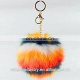 Hot Sell Colorful Fluffy Faux Fur Pom Poms Ball Keychain Pom Pom Ball Pendant for Woman Cellphone/handbag/hats/Car thumbnail-1