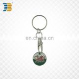 wholesale cheap custom painted metal trolley coin keychain