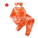 Baby Ripped Clothing Set Tie Dye Toddler Newborn Baby Girls Boys Pant Headband 3pcs Outfits Spring Autumn thumbnail-5