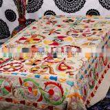 Uzbekistan Art Suzani Hand Made Cotton Bed Cover Home Decor Bedding Set Twin Size Suzani Table Cover thumbnail-3