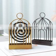 Creative Mosquito Coil Holder Nordic Style Birdcage Shape Summer metal Mosquito Repellent Incenses Rack Plate Home Decoration