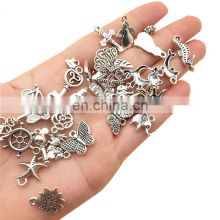 100pcs Mixed Vintage Metal Animal Birds Charms Beads DIY Bracelet Pendant Necklace Accessories For Jewelry Making Findings