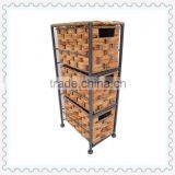 3 Tier Hyacinth Basket Drawer Unit