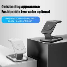 Customizable Desktop 3 in 1 All-In-One Wireless Charger Stand & Holder Multifunctional Charging Solution for IPhone thumbnail-3