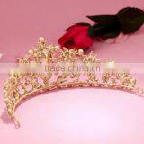 Gold Rhinestones Alloy Crystal Crowns Wholesale Factory Wedding Tiara Crown Band thumbnail-4