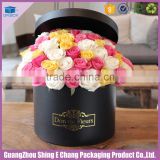 2016 Wedding flower decoration matt paperboard print gold hot stamp round flower box customized