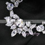 Flower Design Wedding Women Gold Zircon Jewelry Set thumbnail-2