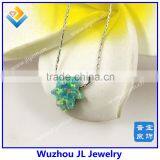 925 Sterling Silver Synthetic Hamsa Opal Gems Necklace For Sale Online With Factory Price thumbnail-4