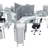 Popular Glass Partition Open 120 Office Workstation With Round Coffee Table(SZ-WS330) thumbnail-3