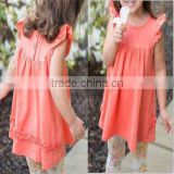 Latest girls plain cotton dress nice design baby girl summer dress fashion style kid dress