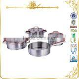 2016 MSF Newest Design High Quality Straight Body Cookware Set With Silicone Ring Glass Lid and Handle MSF-3945R Supplier's Choice thumbnail-1