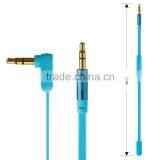 High Quality TPE Flat Stereo Auxiliary Cable With Remote thumbnail-2