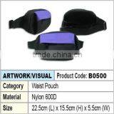 Waist Bag (Black and purple nylon)