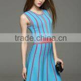 Lady's Knitted Round-neck Sleeveless Jacquard Dress thumbnail-4