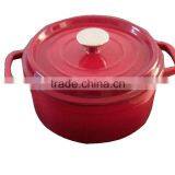 Cast Iron Round Red Enamel Casserole thumbnail-1