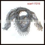 High Quality Lace Triangle Lady Grey Color Scarf thumbnail-1